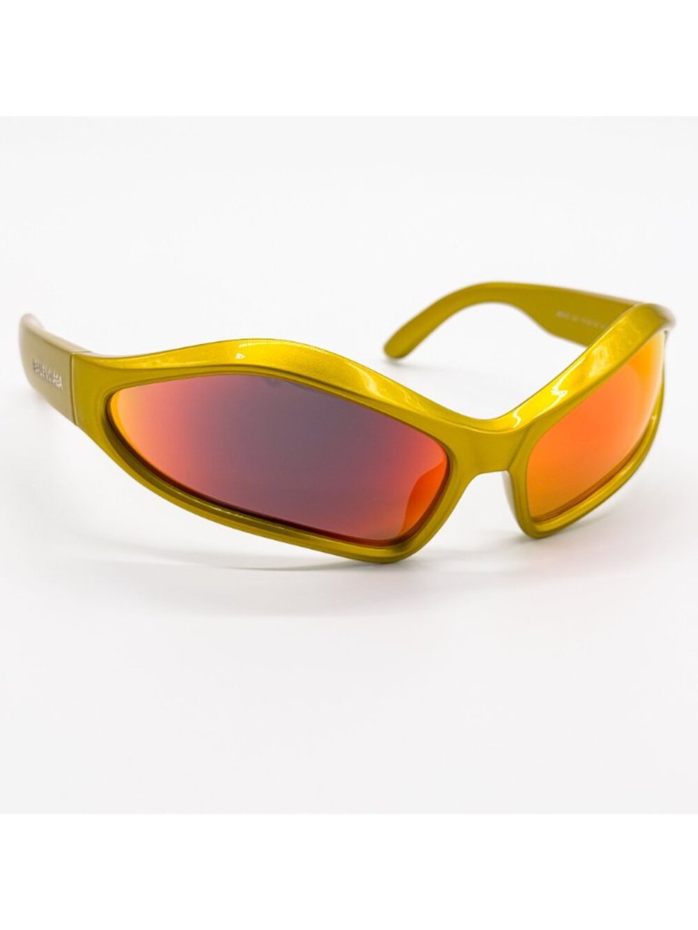 NEW BALENCIAGA BB0314S 004 SUNGLASSES YELLOW GEOMETRIC UNISEX EYEWEAR BALENCIAGA - Picture 6 of 10